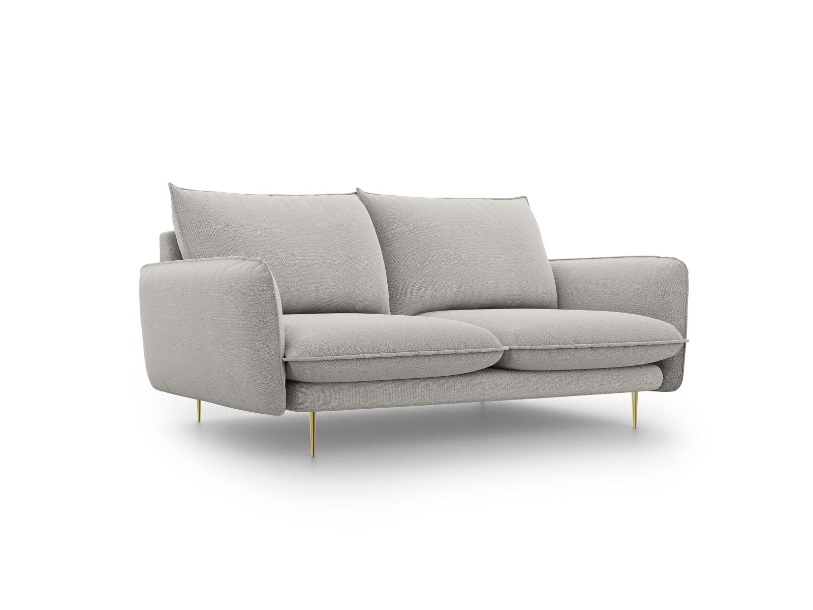 Vienna Sofa 2 Sitzer 92cm in Light Grey/Gold-Asgard/ Positano präsentiert im Onlineshop von KAQTU Design AG. 2er Sofa ist von Cosmopolitan Design