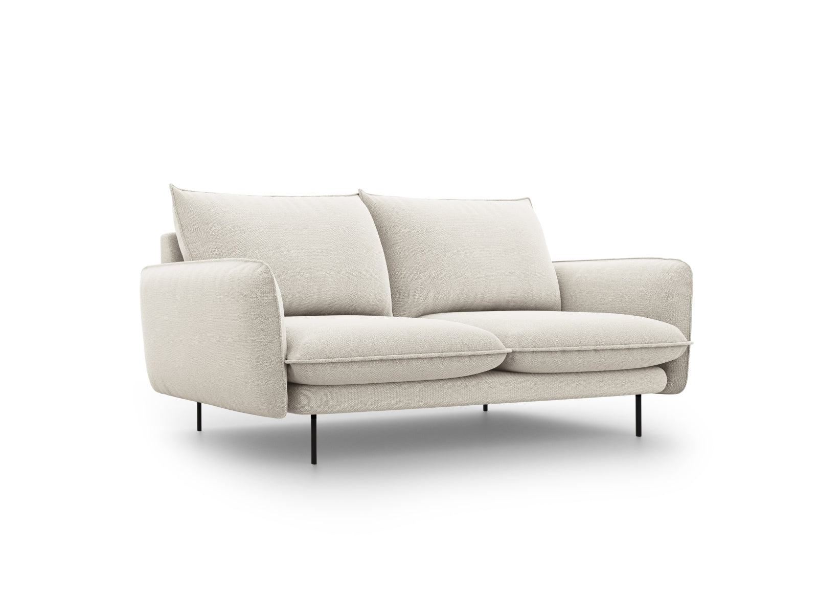 Vienna Sofa 2 Sitzer 92cm in Light Beige/Schwarz-Positano präsentiert im Onlineshop von KAQTU Design AG. 2er Sofa ist von Cosmopolitan Design