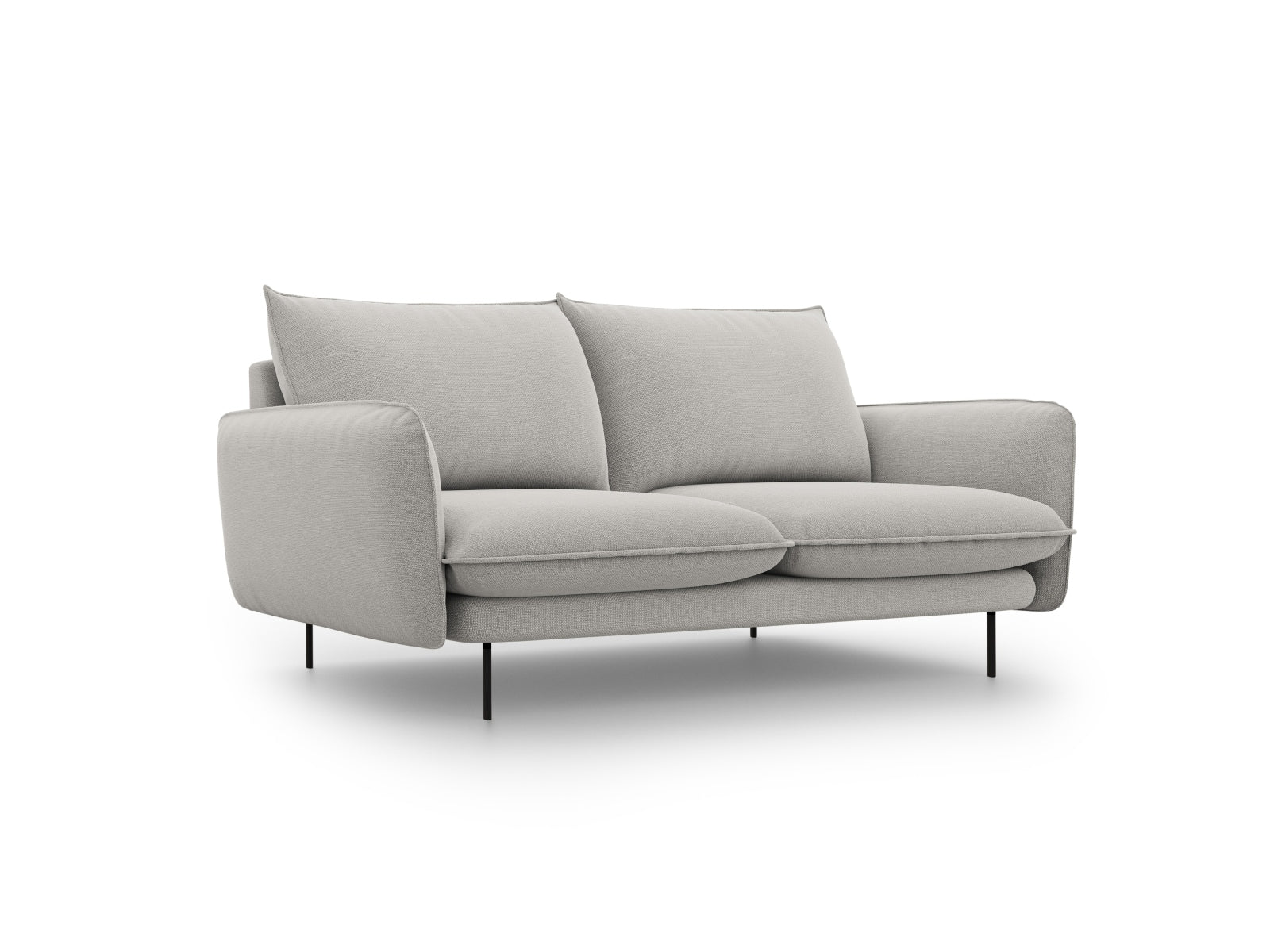 Vienna Sofa 2 Sitzer 92cm in Light Grey/Schwarz präsentiert im Onlineshop von KAQTU Design AG. 2er Sofa ist von Cosmopolitan Design