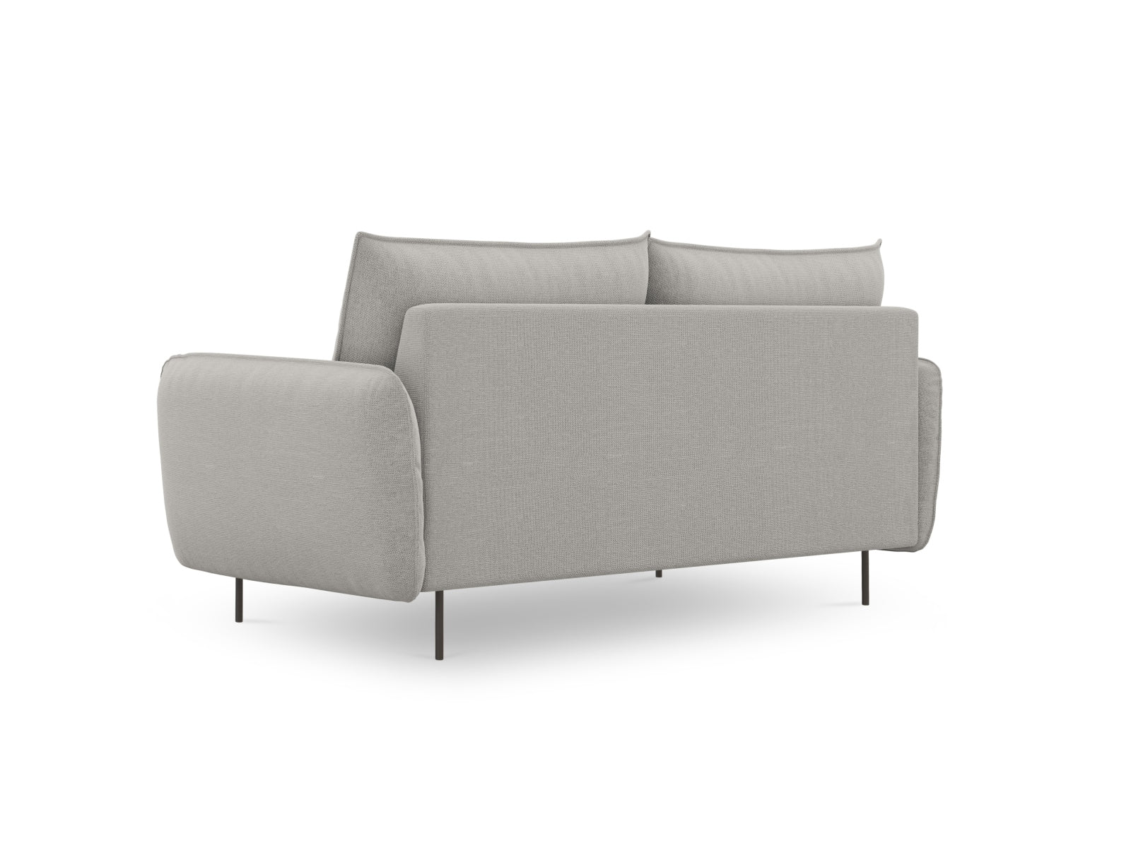 Modernes 2-Sitzer Sofa "Vienna" in dezentem Hellgrau und elegantem Schwarz, ideal für gemütliche und stilvolle Wohnbereiche.