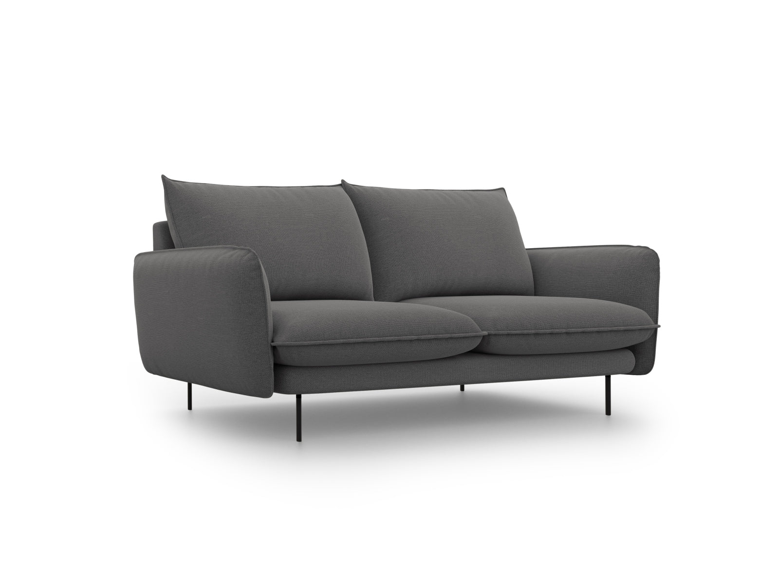 Vienna Sofa 2 Sitzer 92cm in Dark Grey/Schwarz präsentiert im Onlineshop von KAQTU Design AG. 2er Sofa ist von Cosmopolitan Design