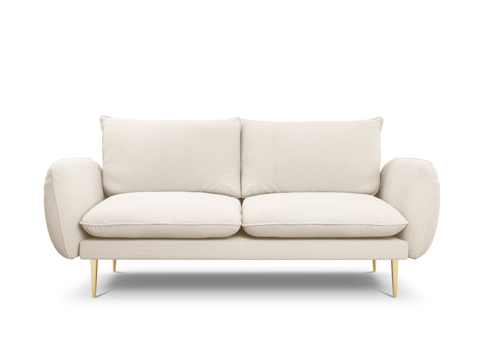 Vienna Boucle Sofa 2 Sitzer 92cm in Beige/Gold präsentiert im Onlineshop von KAQTU Design AG. 3er Sofa ist von Cosmopolitan Design