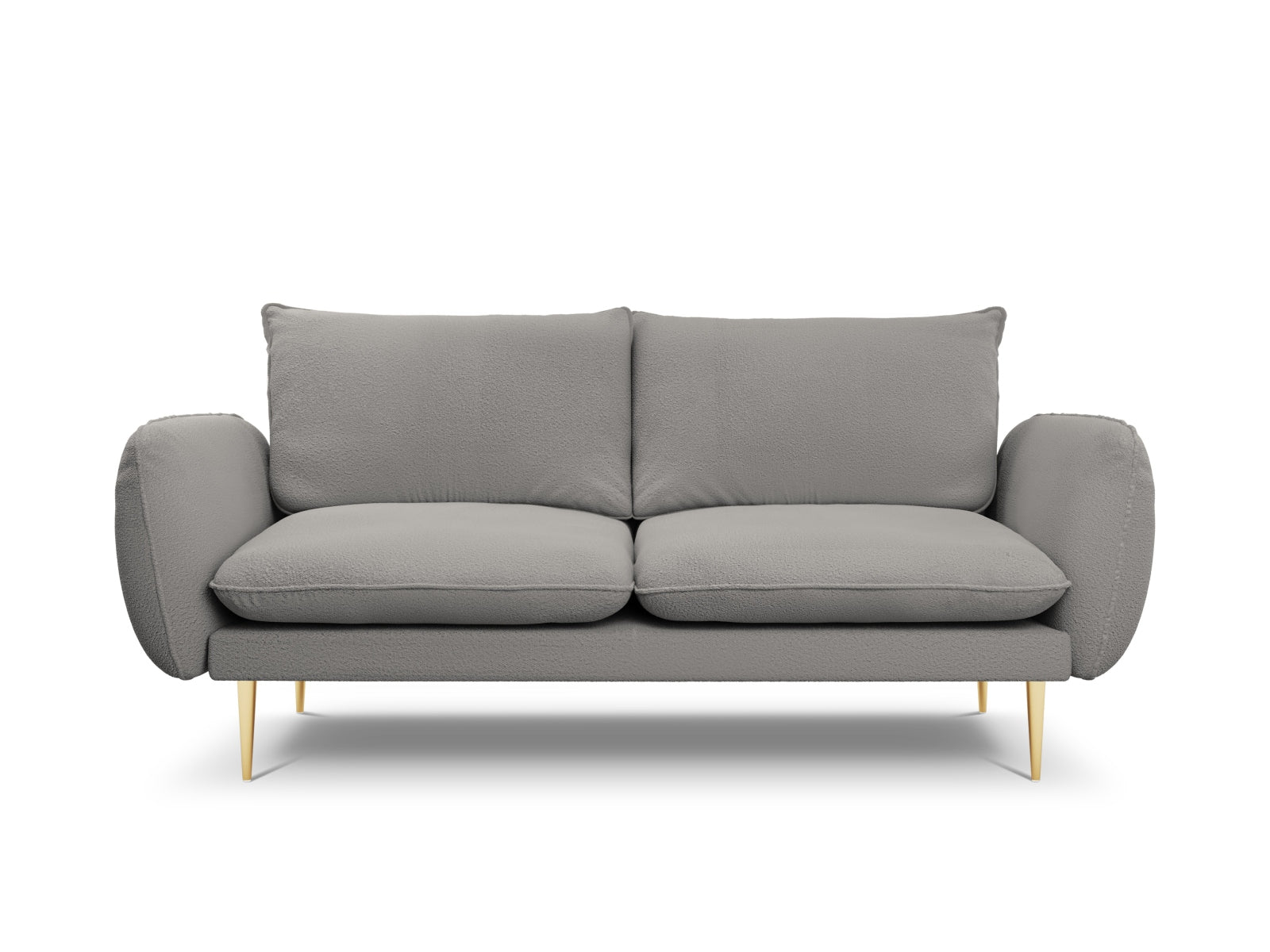 Vienna Boucle Sofa 2 Sitzer 92cm in Grey/Gold präsentiert im Onlineshop von KAQTU Design AG. 3er Sofa ist von Cosmopolitan Design