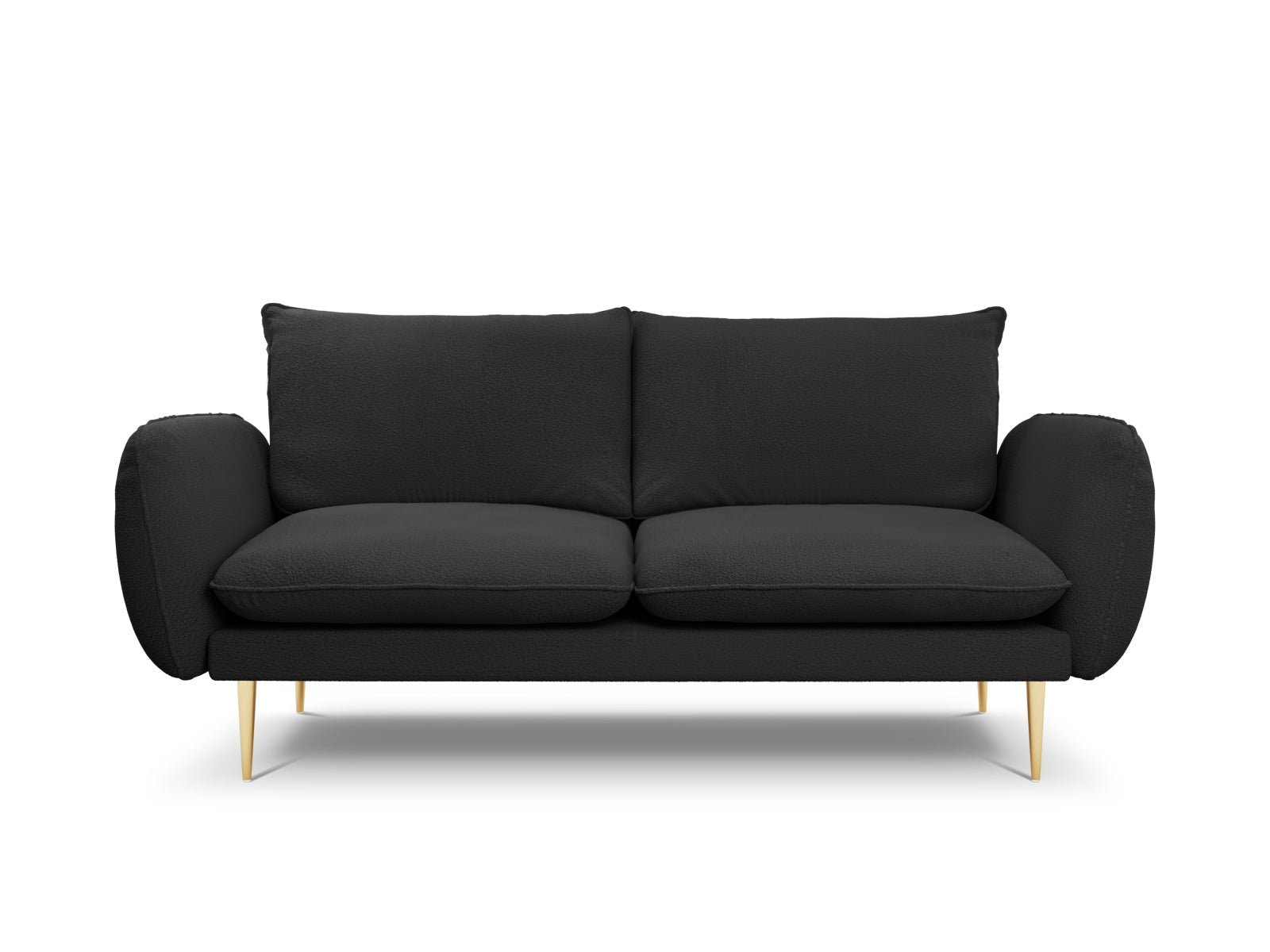 Vienna Boucle Sofa 2 Sitzer 92cm in Black/Gold präsentiert im Onlineshop von KAQTU Design AG. 3er Sofa ist von Cosmopolitan Design