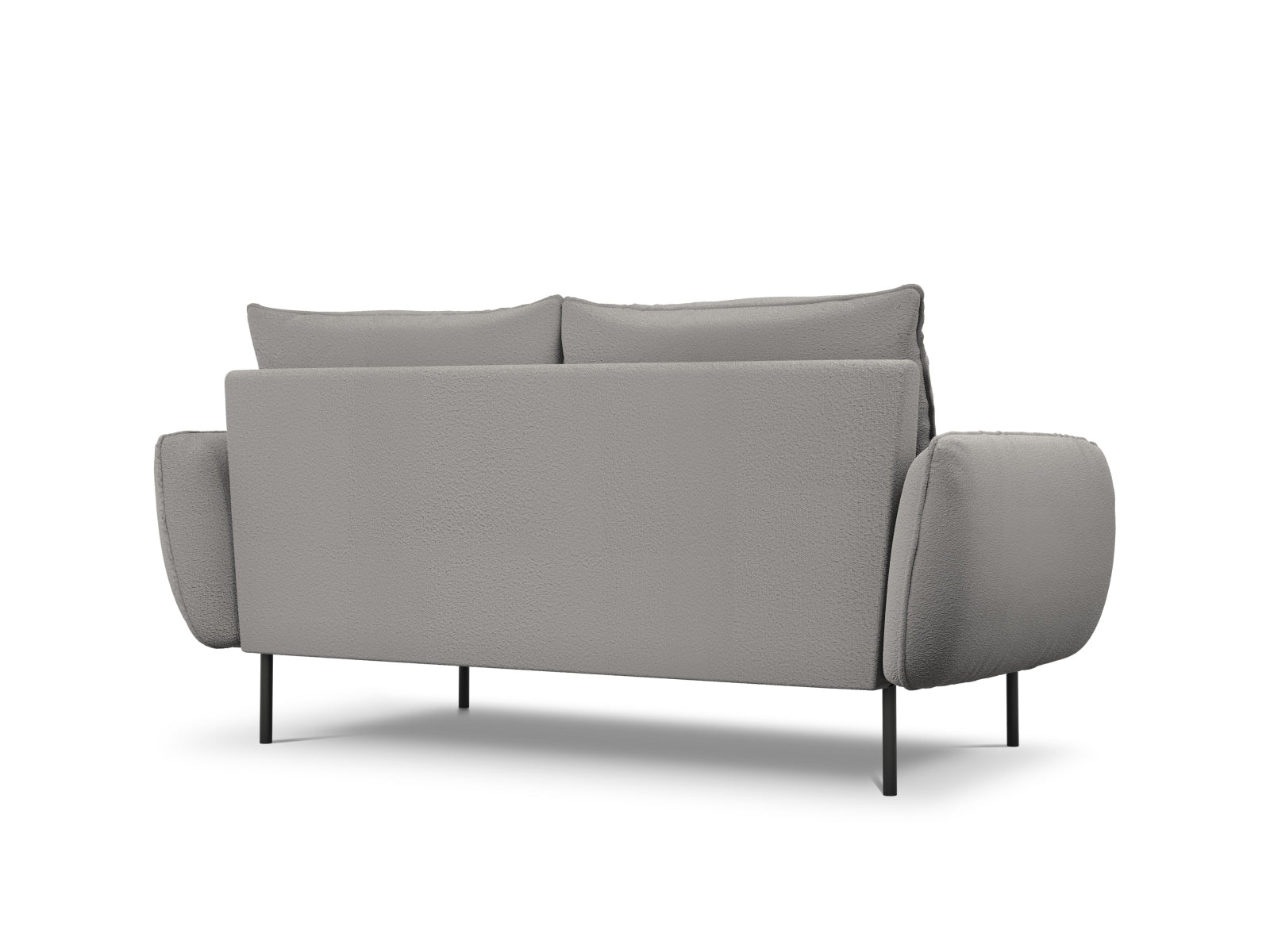 Elegantes 2-Sitzer Sofa "Vienna" in Grau/Schwarz mit luxuriöser Boucle-Oberfläche, ideal für stilvolle Wohnräume.