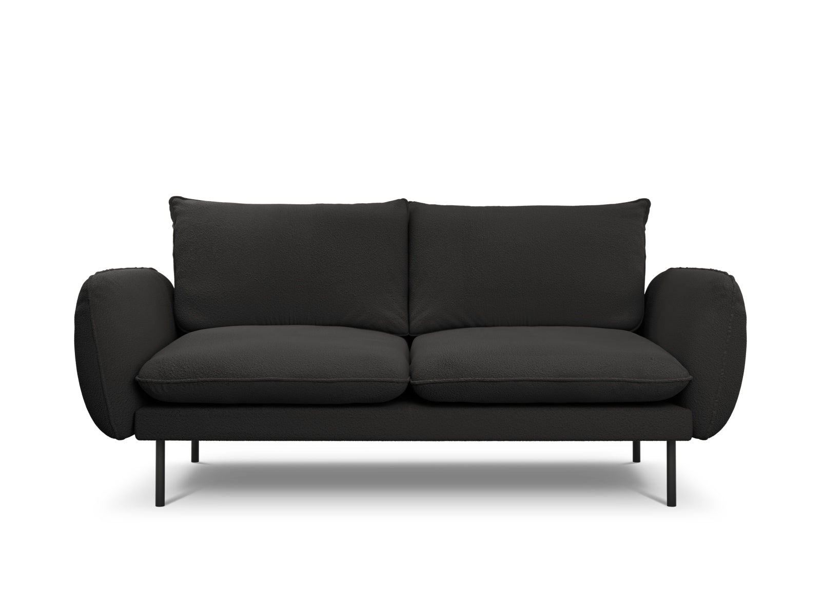 Vienna Boucle Sofa 2 Sitzer 92cm in Black/Schwarz präsentiert im Onlineshop von KAQTU Design AG. 3er Sofa ist von Cosmopolitan Design