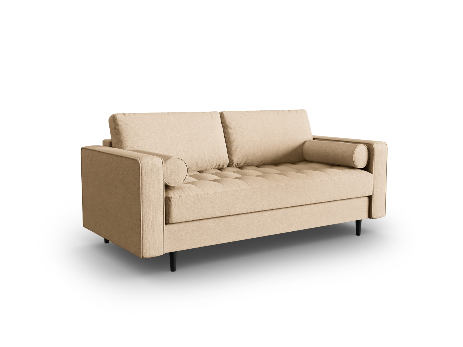 Beige-Melva 2-Sitzer Sofa Aspen von Cosmopolitan Design, stilvolles und modernes Möbelstück für Ihr Zuhause.