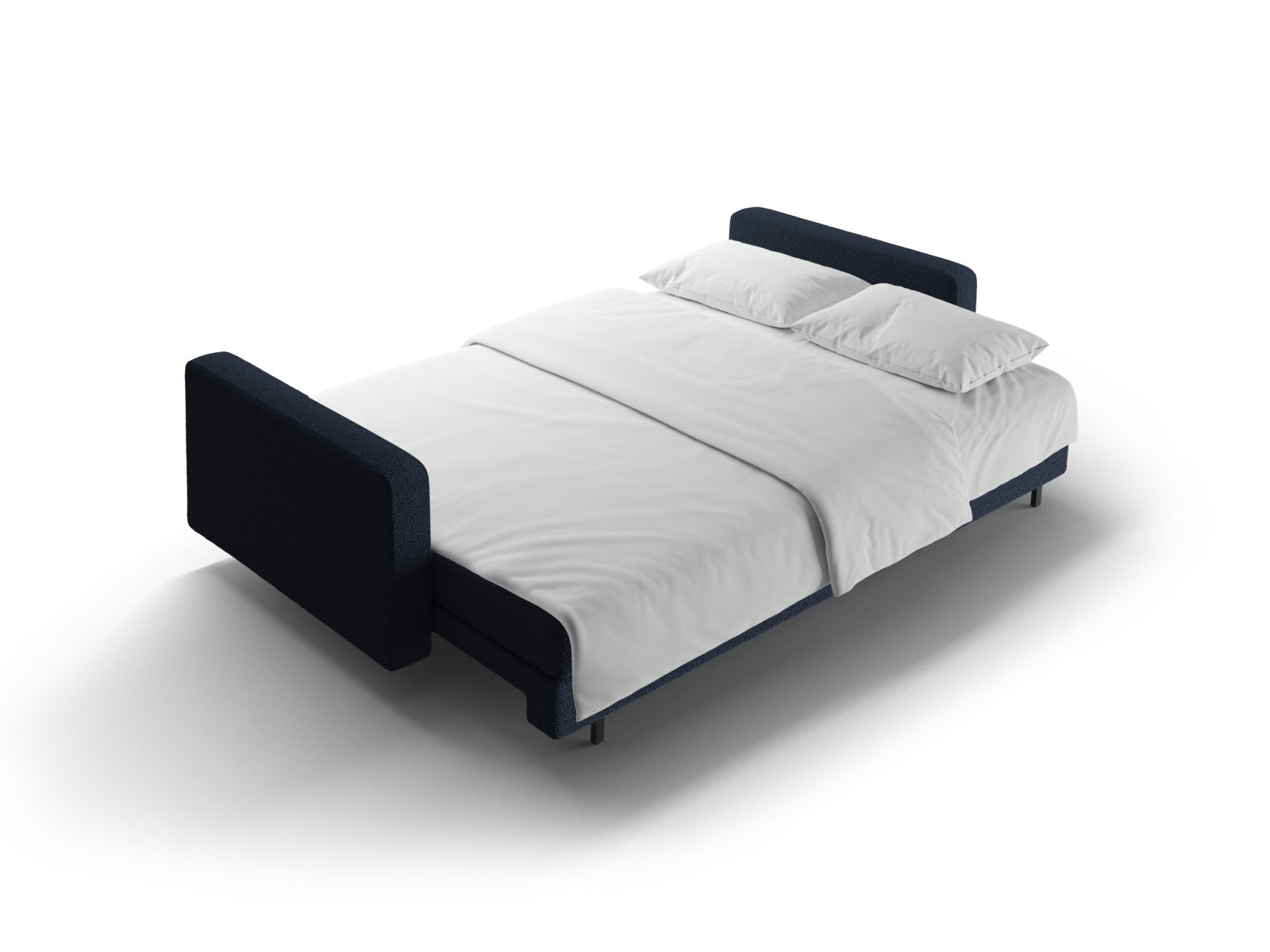 Elegantes 3-Sitzer Sofa Bali in ansprechendem Blau, ideal für Wohnräume, bietet praktische Schlaffunktion und zusätzlichen Stauraum.