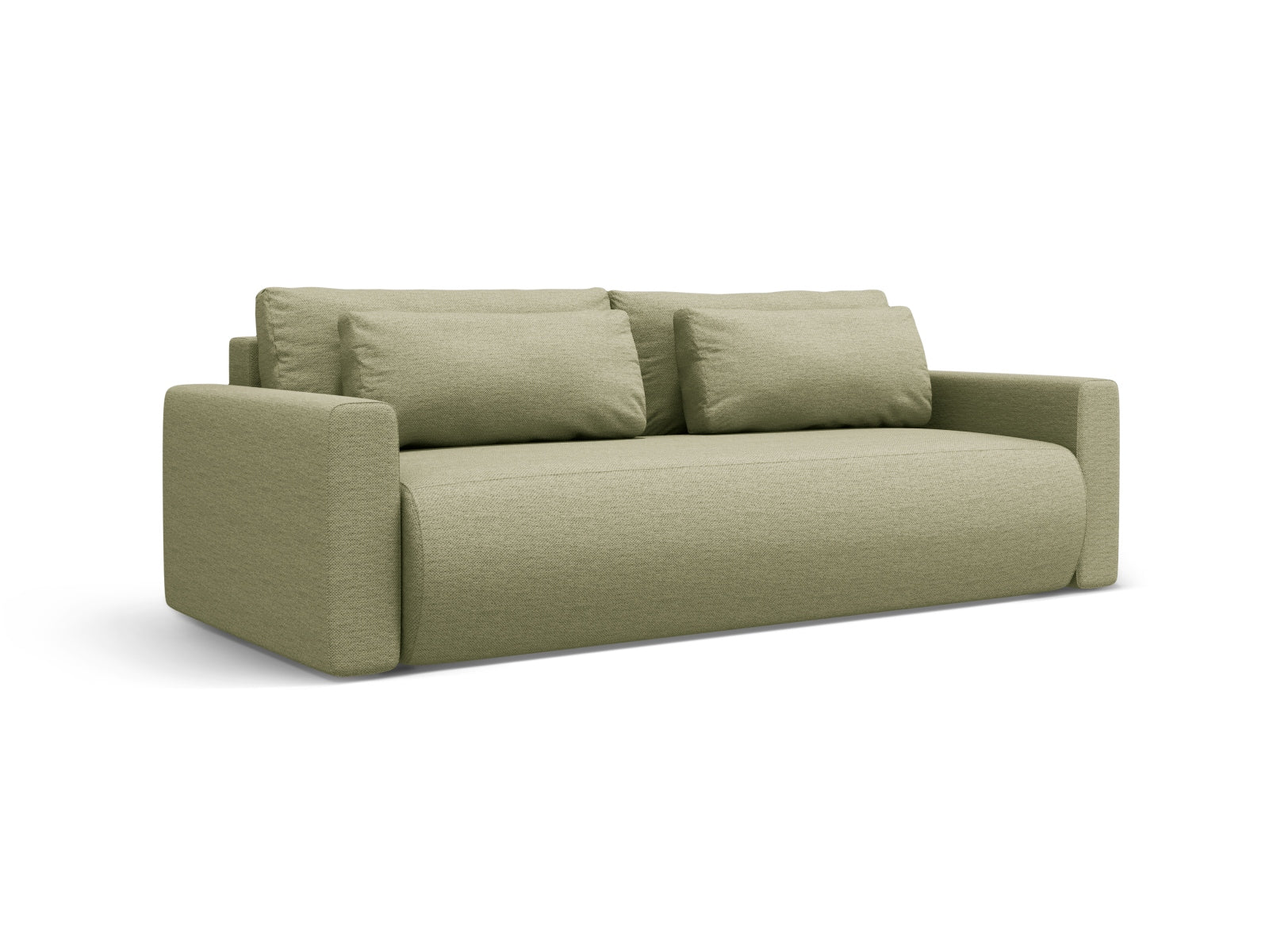 Elegantes Belfast Sofa in Olive-Heritage, 3-Sitzer mit Schlaffunktion und praktischem Stauraum, ideal für modernes Wohnen.