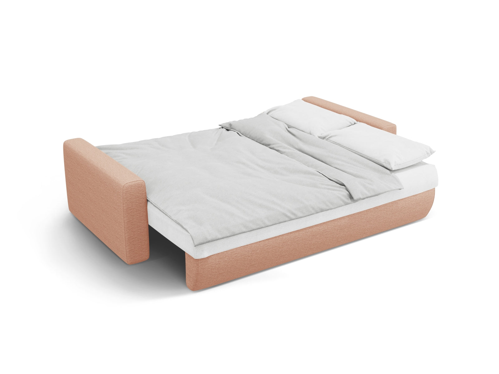 Modernes 3-Sitzer Belfast Sofa in zartem Peach-Heritage, perfekt für Gäste mit Schlaffunktion und integriertem Stauraum.