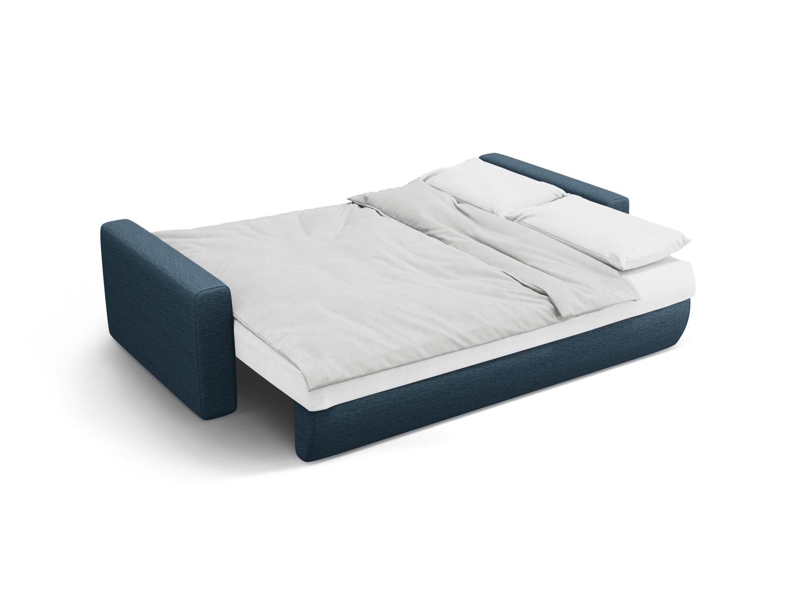 Stylisches 3-Sitzer Belfast Sofa in Blue-Heritage, ideal für Gästeübernachtungen und mit cleverem Stauraum für mehr Ordnung.