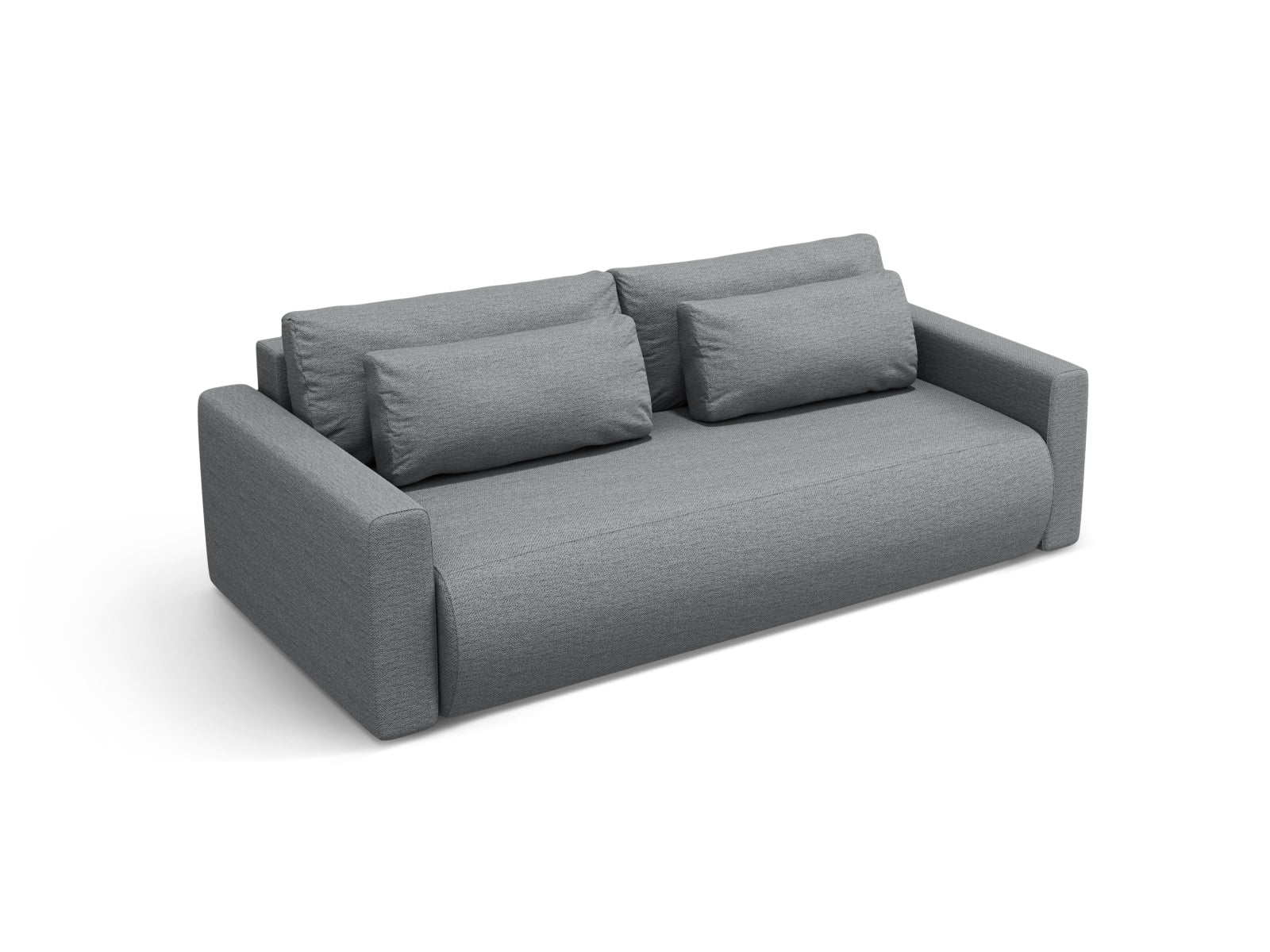 Stylisches 3-Sitzer Belfast Sofa in Grau, multifunktional mit Schlaffunktion und Stauraum, perfekt für kleine Räume und Gäste.