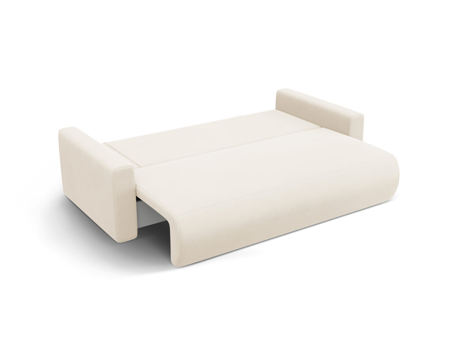 Stilvolles 3-Sitzer Belfast Velour Sofa in Ivory, multifunktional mit Schlaffunktion und integriertem Stauraum für modernen Komfort.