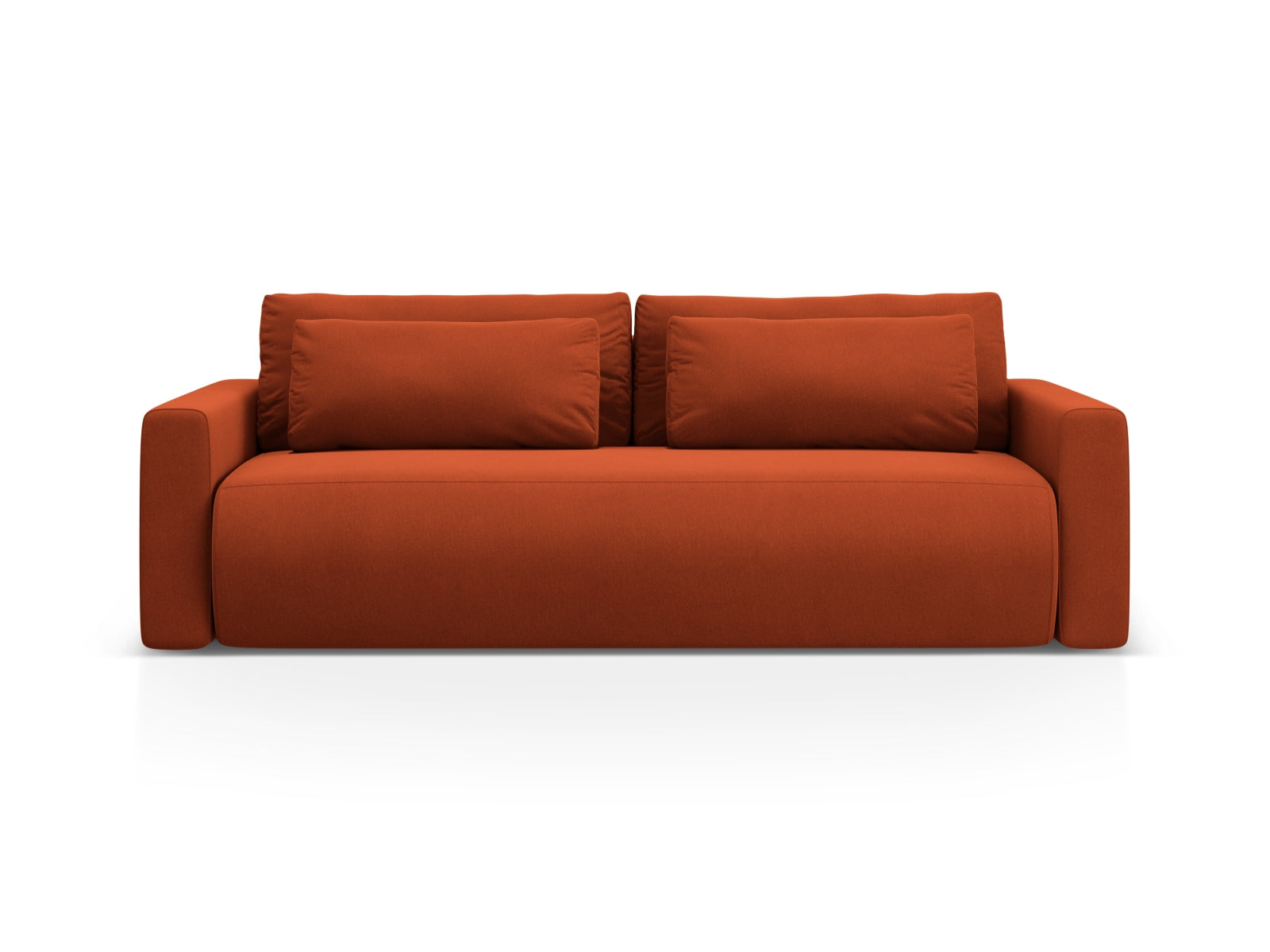 Belfast Velour Sofa mit Schlaffunktion und Stauraum 3 Sitzer in Auburn präsentiert im Onlineshop von KAQTU Design AG. Bettsofa ist von Cosmopolitan Design