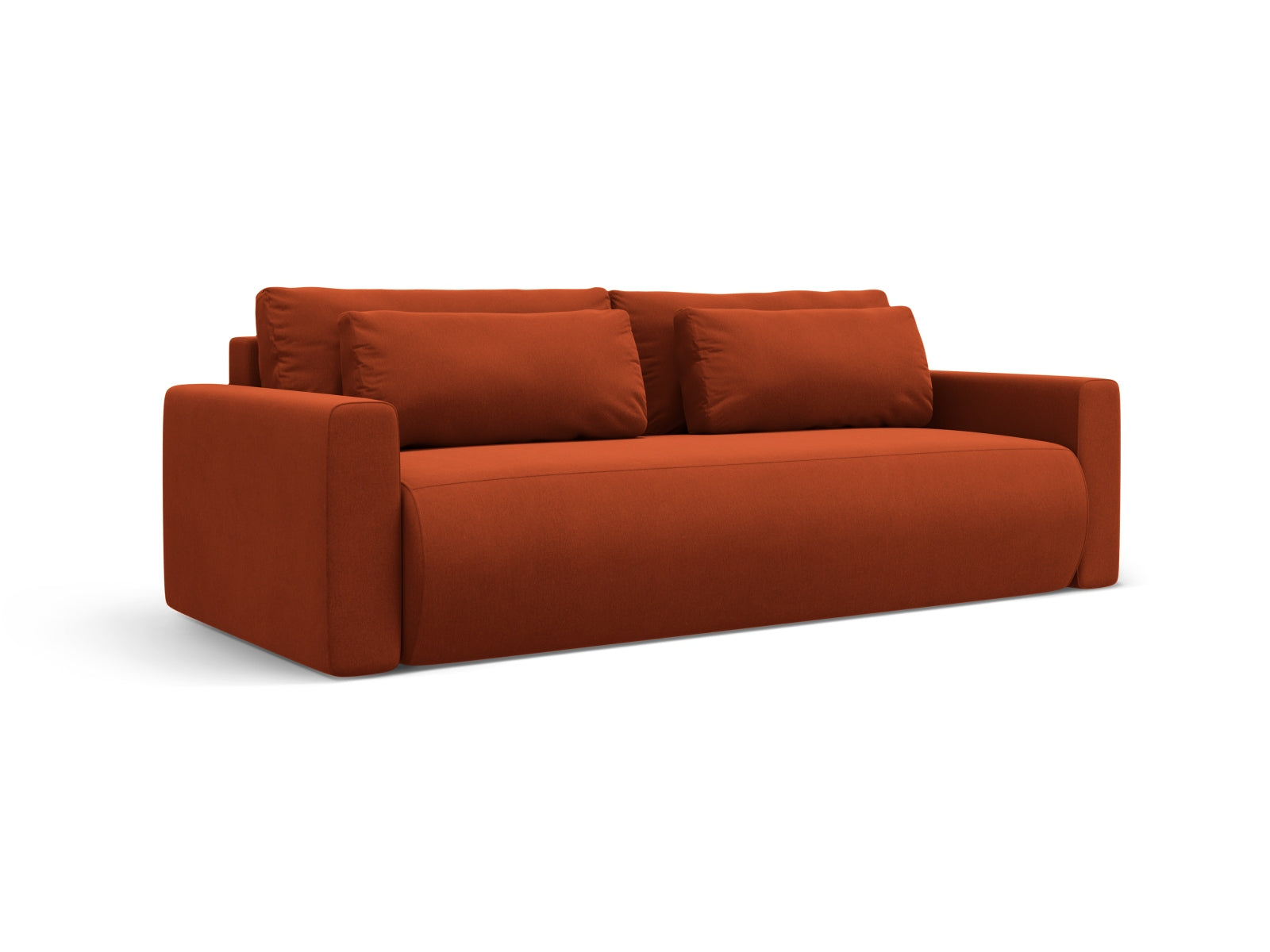 Stilvolles 3-Sitzer Belfast Velour Sofa in edlem Auburn, multifunktional mit Schlaffunktion und praktischem Stauraum für Ihr Zuhause.