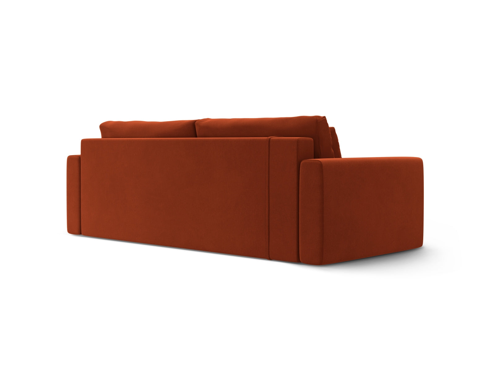 Stilvolles 3-Sitzer Belfast Velour Sofa in Auburn, multifunktional mit Schlaffunktion und praktischem Stauraum für jeden Wohnraum.