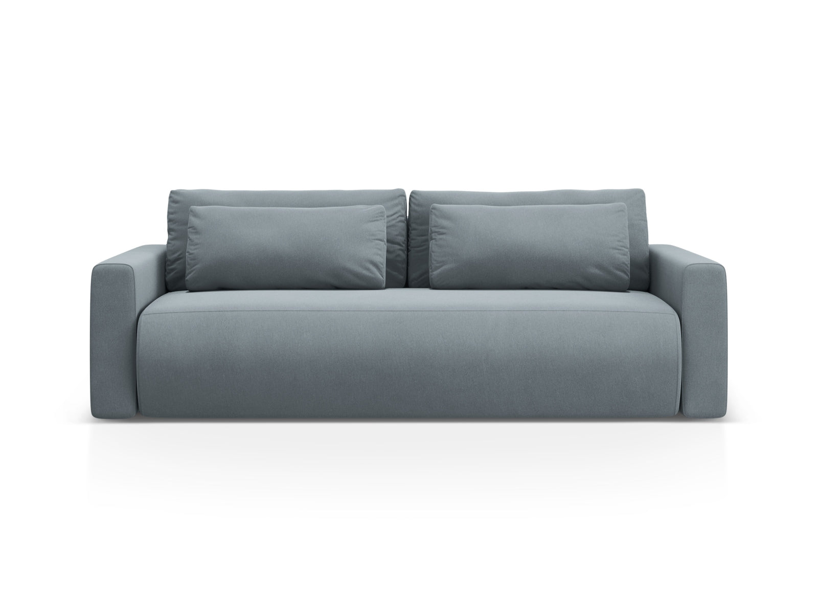 Belfast Velour Sofa mit Schlaffunktion und Stauraum 3 Sitzer in Blue Grey-Magic Velvet präsentiert im Onlineshop von KAQTU Design AG. Bettsofa ist von Cosmopolitan Design