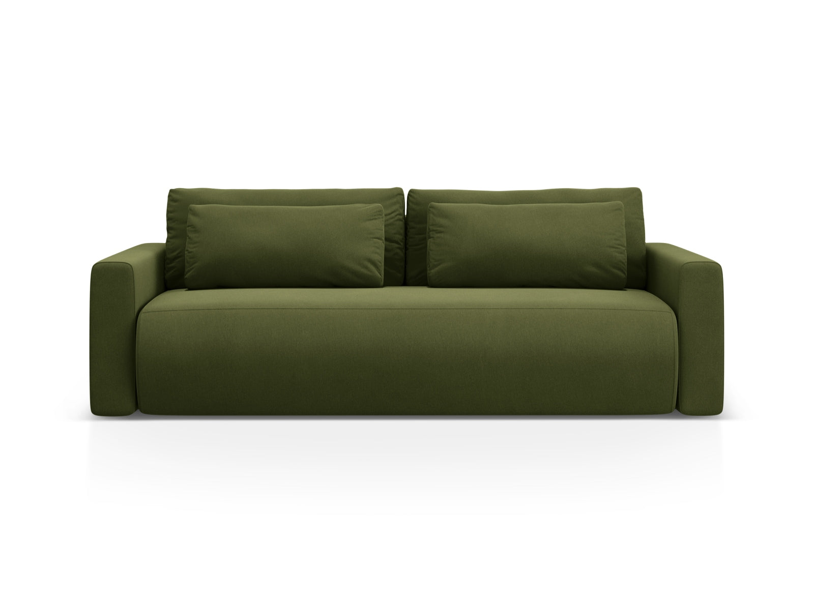 Belfast Velour Sofa mit Schlaffunktion und Stauraum 3 Sitzer in Army Green präsentiert im Onlineshop von KAQTU Design AG. Bettsofa ist von Cosmopolitan Design