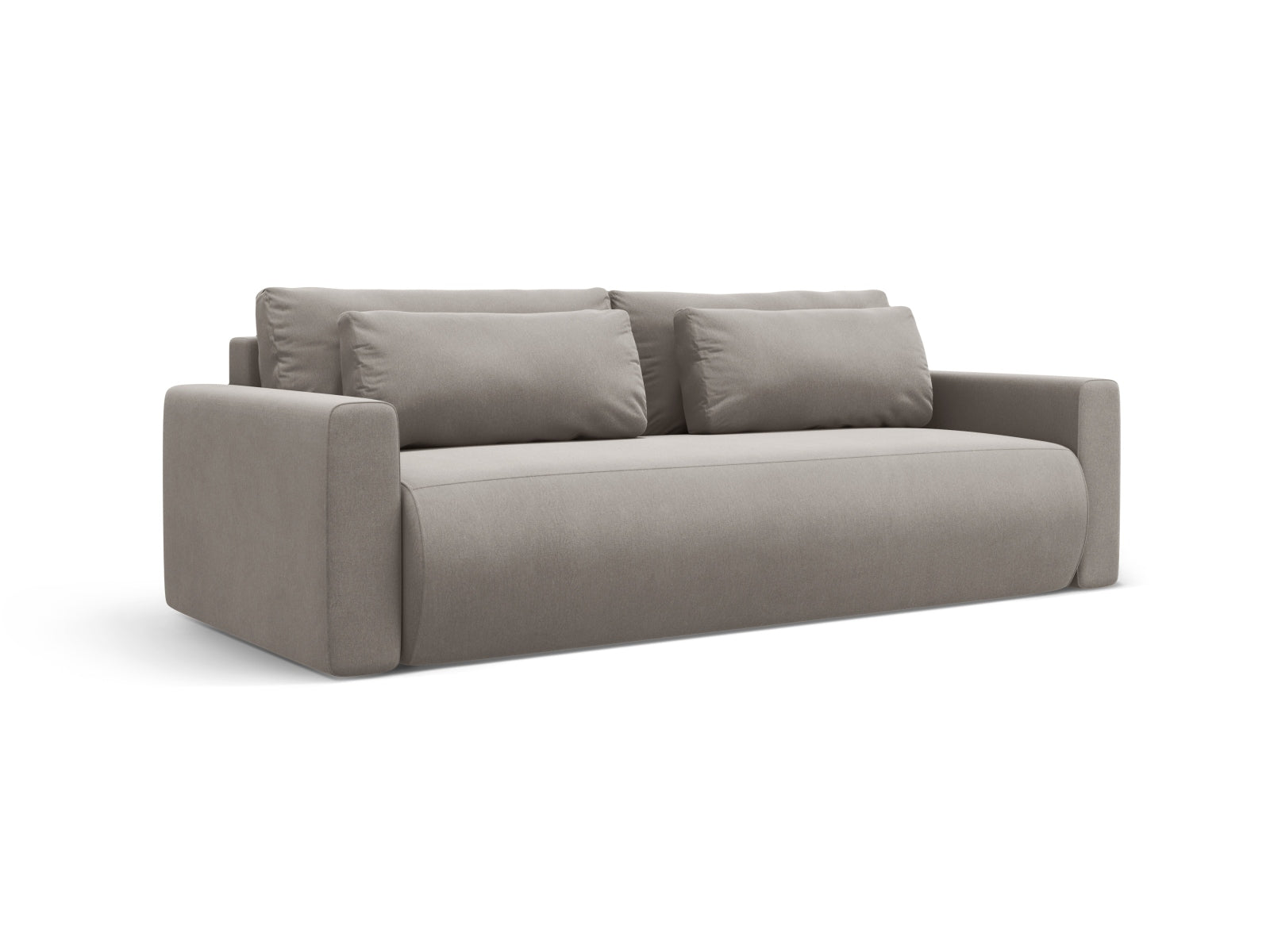 Stilvolles 3-Sitzer Belfast Velour Sofa in Warm Grey, multifunktional mit Schlaffunktion und praktischem Stauraum für Ihr Zuhause.
