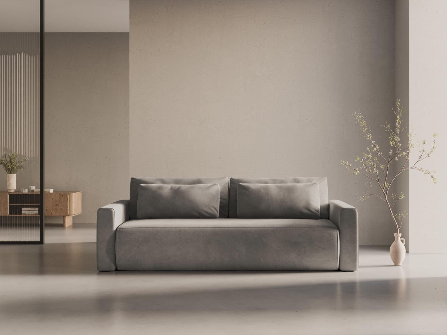 Entdecken Sie das stilvolle Belfast Velour Sofa von Cosmopolitan Design – ein 3-Sitzer mit innovativer Schlaffunktion und praktischem Stauraum für Ihr modernes Zuhause.