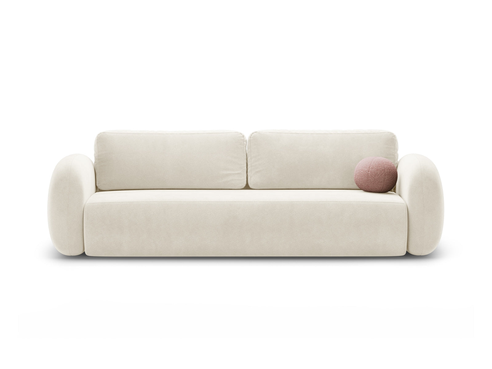 Tonale Velour Sofa mit Schlaffunktion und Stauraum 3 Sitzer in Ivory präsentiert im Onlineshop von KAQTU Design AG. Bettsofa ist von Cosmopolitan Design