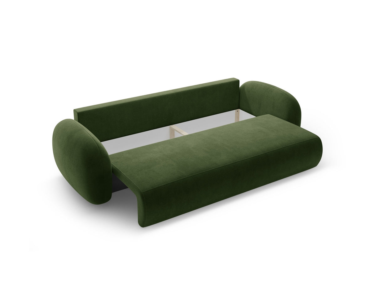 Tonale Velour Sofa mit Schlaffunktion und Stauraum 3 Sitzer in Army Green-Magic Velvet präsentiert im Onlineshop von KAQTU Design AG. Bettsofa ist von Cosmopolitan Design