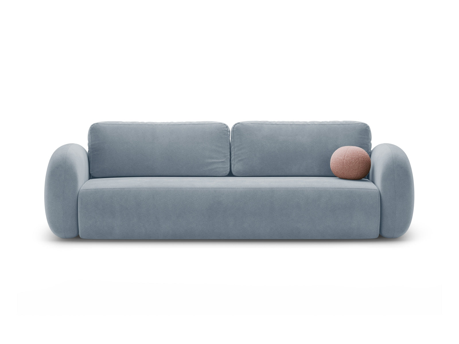 Tonale Velour Sofa mit Schlaffunktion und Stauraum 3 Sitzer in Blue Grey-Magic Velvet präsentiert im Onlineshop von KAQTU Design AG. Bettsofa ist von Cosmopolitan Design