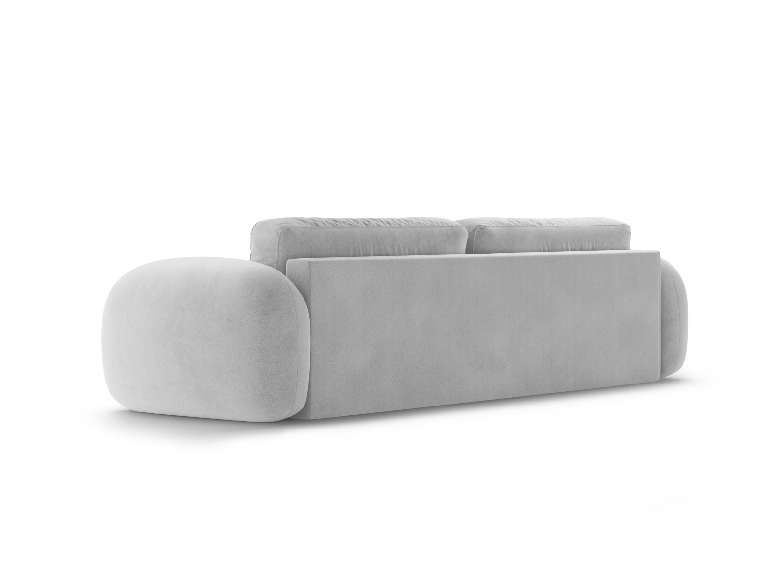 Stilvolles 3-Sitzer Sofa aus Velours mit praktischer Schlaffunktion und Stauraum, perfekt für moderne Wohnkonzepte und vielseitige Einsätze.