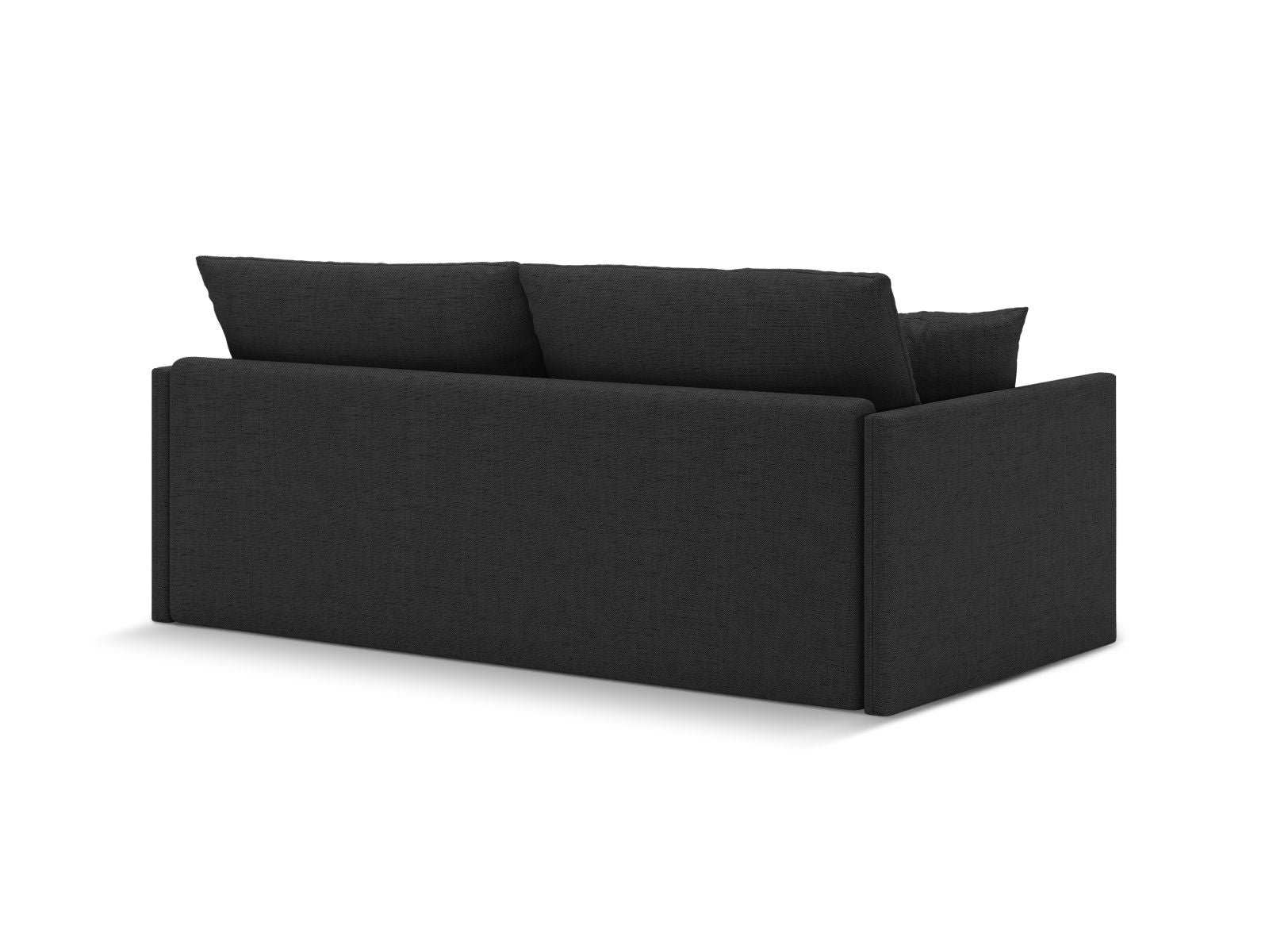 Modernes 3-Sitzer Sofa Shannon in elegantem Dunkelgrau, ideal für entspannte Abende und als Schlafgelegenheit für Übernachtungsgäste.