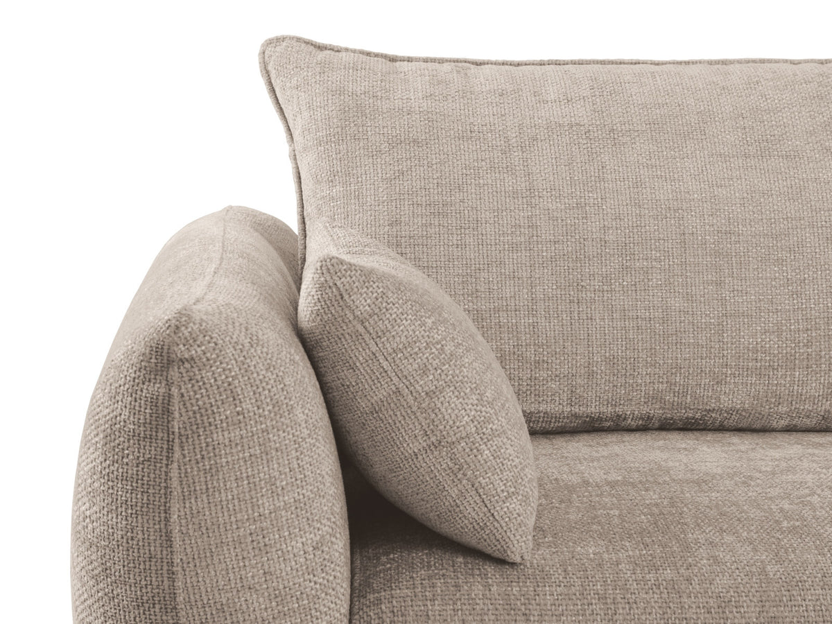 Bettsofa Matera von Cosmopolitan Design, 3-Sitzer mit Stoffbezug und schwarzen Kunststoffbeinen