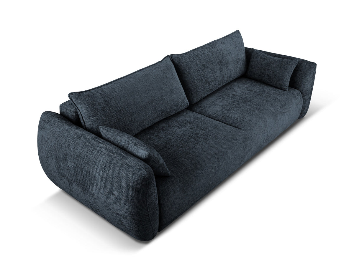 Bettsofa Matera von Cosmopolitan Design, 3-Sitzer mit Stoffbezug und schwarzen Kunststoffbeinen