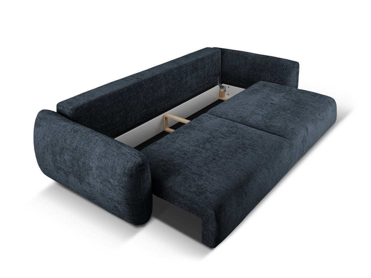 Bettsofa Matera von Cosmopolitan Design, 3-Sitzer mit Stoffbezug und schwarzen Kunststoffbeinen