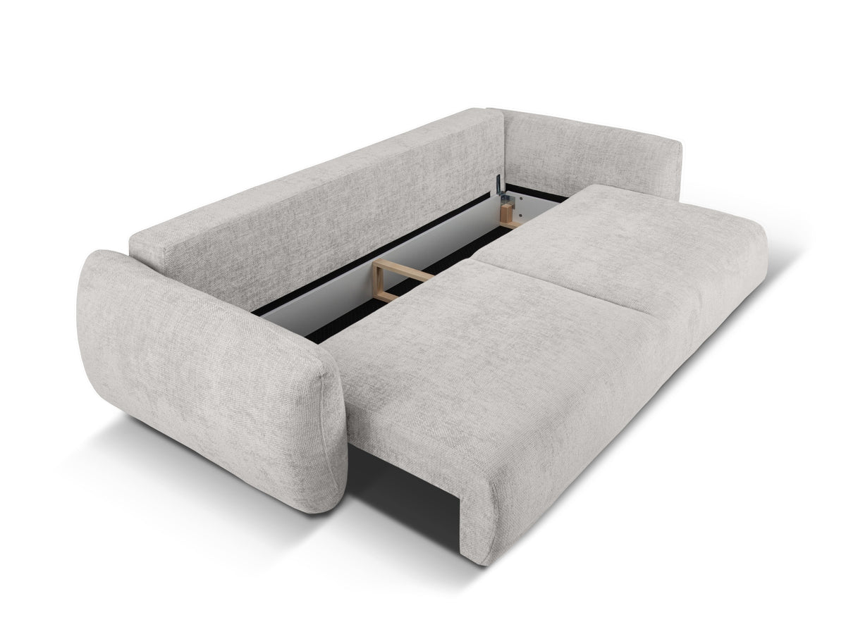 Bettsofa Matera von Cosmopolitan Design, 3-Sitzer mit Stoffbezug und schwarzen Kunststoffbeinen