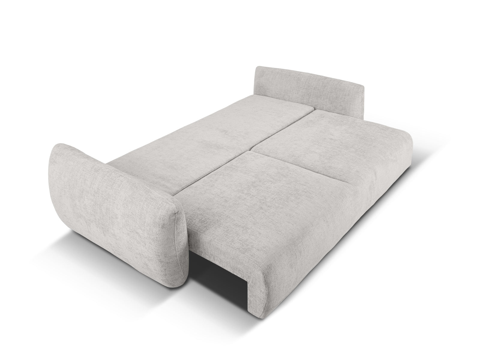 Elegantes 3-Sitzer Bettsofa Matera in dezentem Grau, ideal für entspannte Abende und als praktisches Gästebett mit Stauraum.