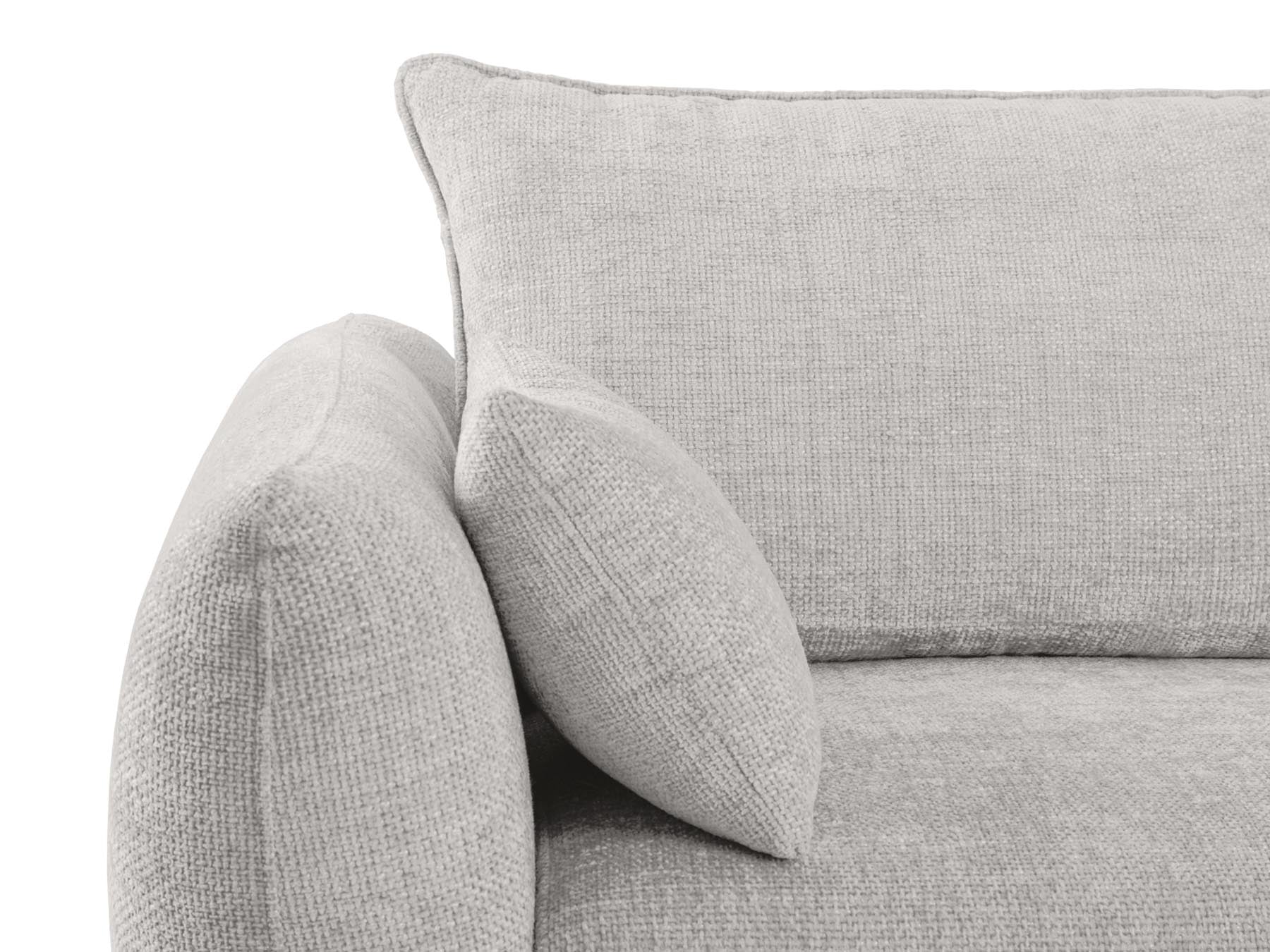 Elegantes 3-Sitzer Sofa Matera in Grau, ideal als Schlafsofa mit praktischem Stauraum für eine flexible Wohnraumgestaltung.