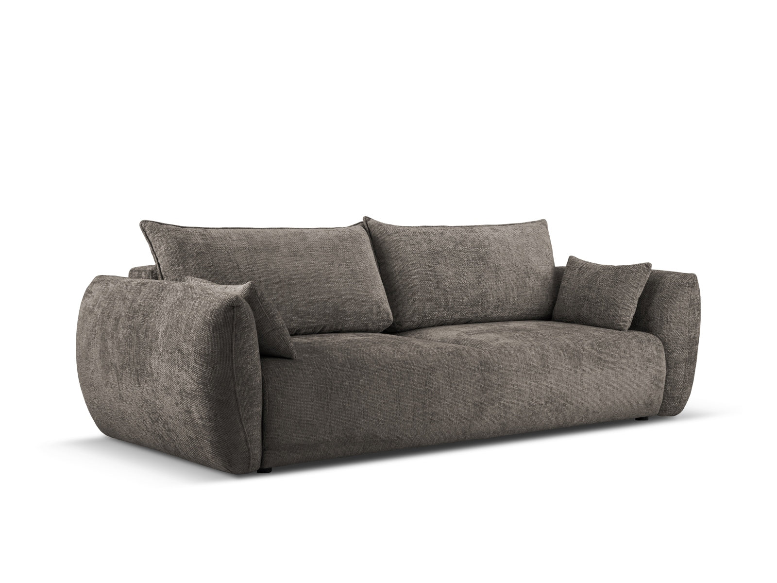 Elegantes 3-Sitzer Sofa Matera in Grau mit praktischer Schlaffunktion und Stauraum, ideal für modernes Wohnen.