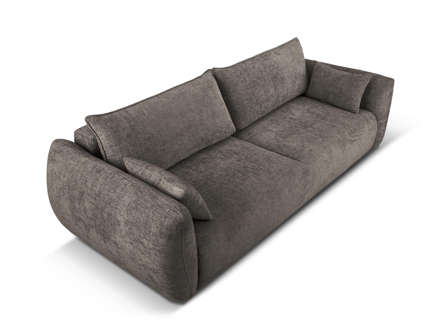 Elegantes 3-Sitzer Sofa Matera in modernem Design, ideal für Wohnräume, bietet Schlaffunktion und praktischen Stauraum.