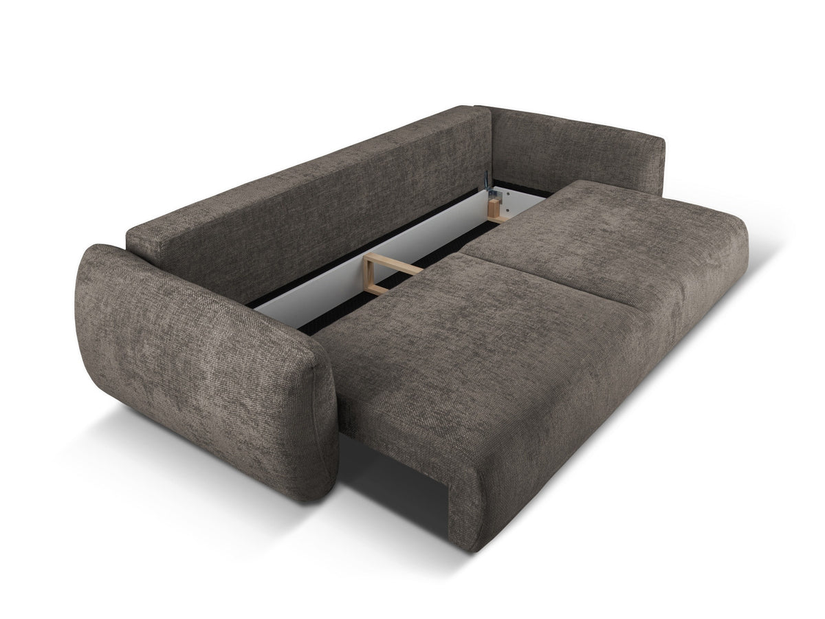 Bettsofa Matera von Cosmopolitan Design, 3-Sitzer mit Stoffbezug und schwarzen Kunststoffbeinen