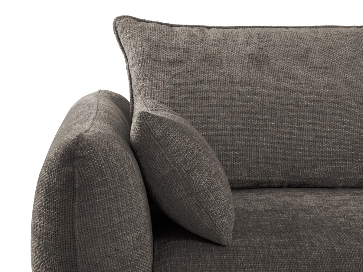 Bettsofa Matera von Cosmopolitan Design, 3-Sitzer mit Stoffbezug und schwarzen Kunststoffbeinen
