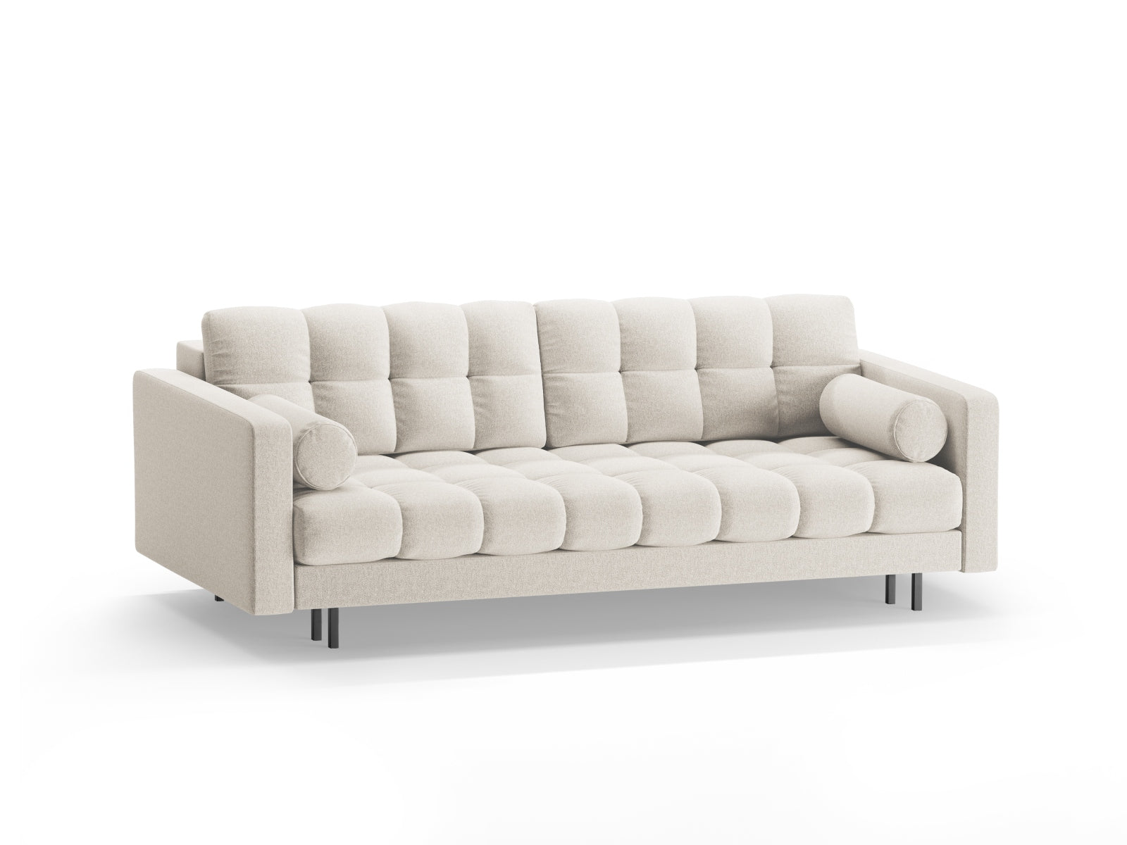 Elegantes 3-Sitzer Sofa Bali in Light Beige-Neve, ideal für Wohnräume, bietet Schlaffunktion und praktischen Stauraum.