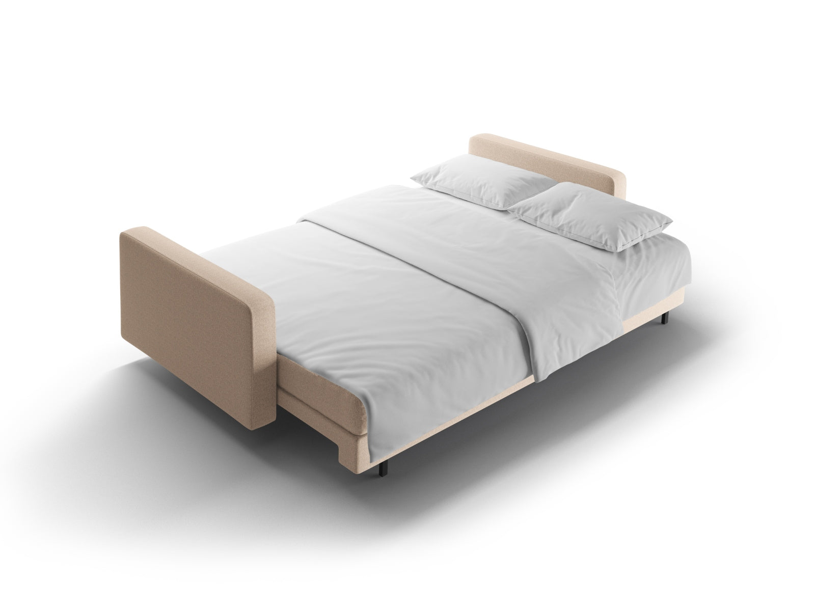Beige 3-Sitzer Sofa Bali von Cosmopolitan Design, elegantes Bettsofa mit komfortabler Schlaffunktion und cleverem Stauraum für vielseitige Nutzung.