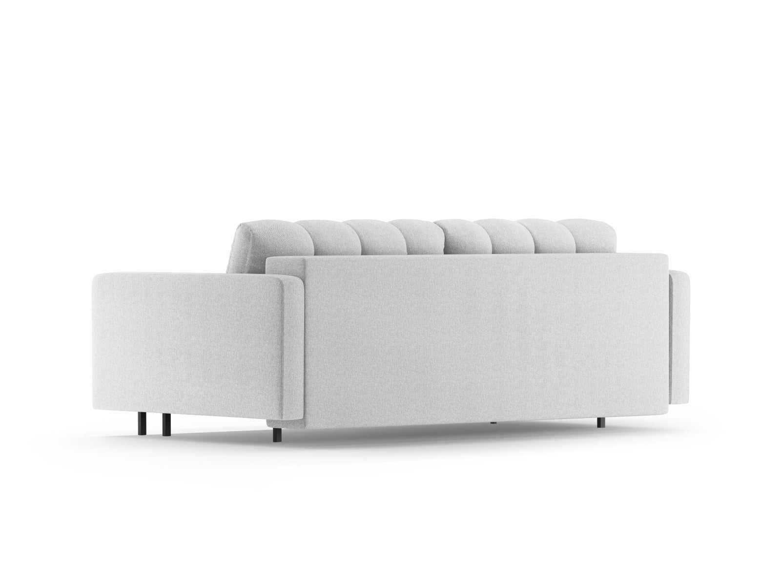 Elegantes 3-Sitzer Sofa Bali in sanftem Grau, ideal für gemütliche Räume, bietet praktische Schlaffunktion und zusätzlichen Stauraum.