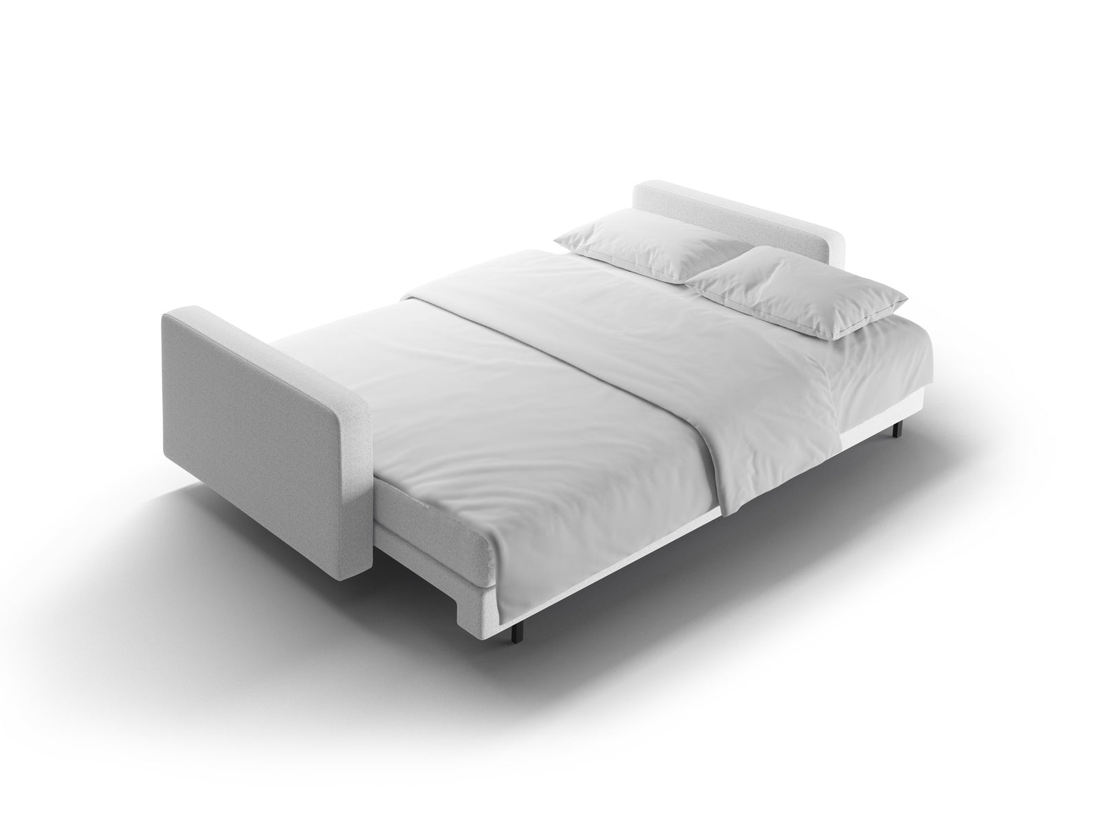 Elegantes 3-Sitzer Sofa Bali in Grau, ideal für Gästeübernachtungen, bietet praktischen Stauraum und eine komfortable Schlaffunktion.