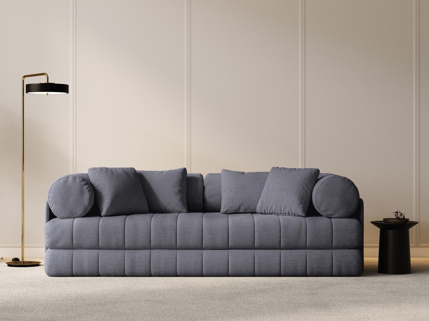 Entdecken Sie das Kemi Sofa von Cosmopolitan Design – stilvolles 3-Sitzer Sofa mit cleverer Schlaffunktion, ideal für entspannte Abende und Übernachtungsgäste.