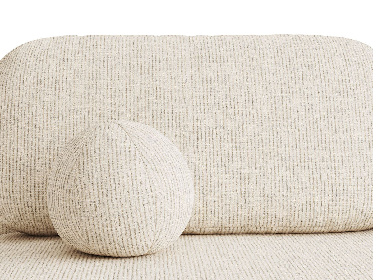 Bettsofa Sophia in Light Beige-Baltimore mit Massivholzrahmen, Stoffbezug und schwarzen Kunststoffbeinen, 3 Sitzplätze mit Bettkasten.