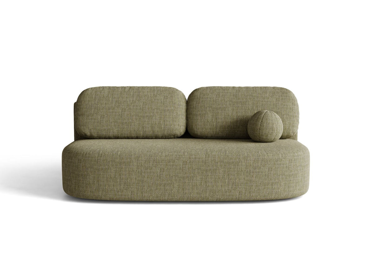 Bettsofa Sophia in Light Beige-Baltimore mit Massivholzrahmen, Stoffbezug und schwarzen Kunststoffbeinen, 3 Sitzplätze mit Bettkasten.