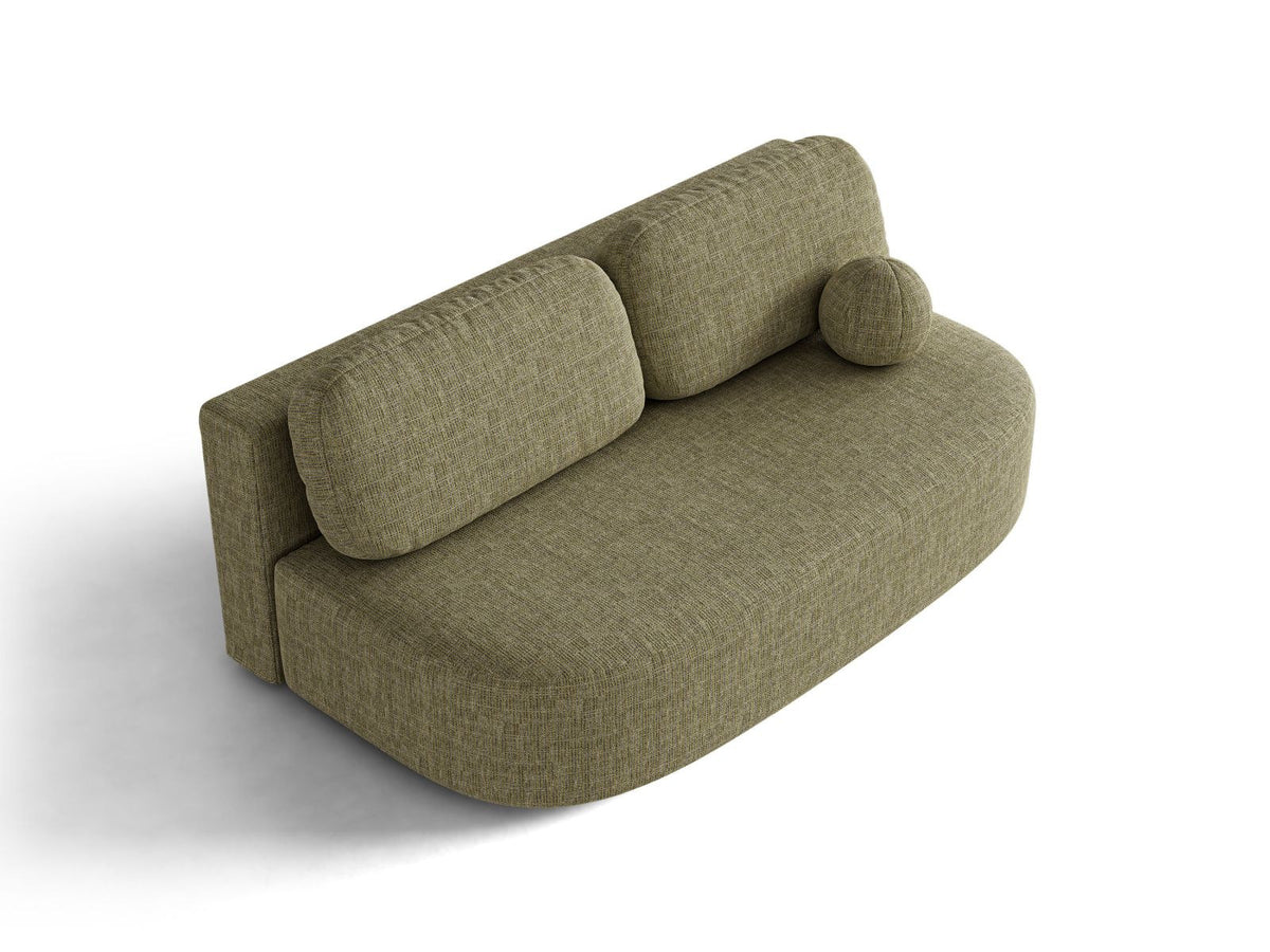 Bettsofa Sophia in Light Beige-Baltimore mit Massivholzrahmen, Stoffbezug und schwarzen Kunststoffbeinen, 3 Sitzplätze mit Bettkasten.