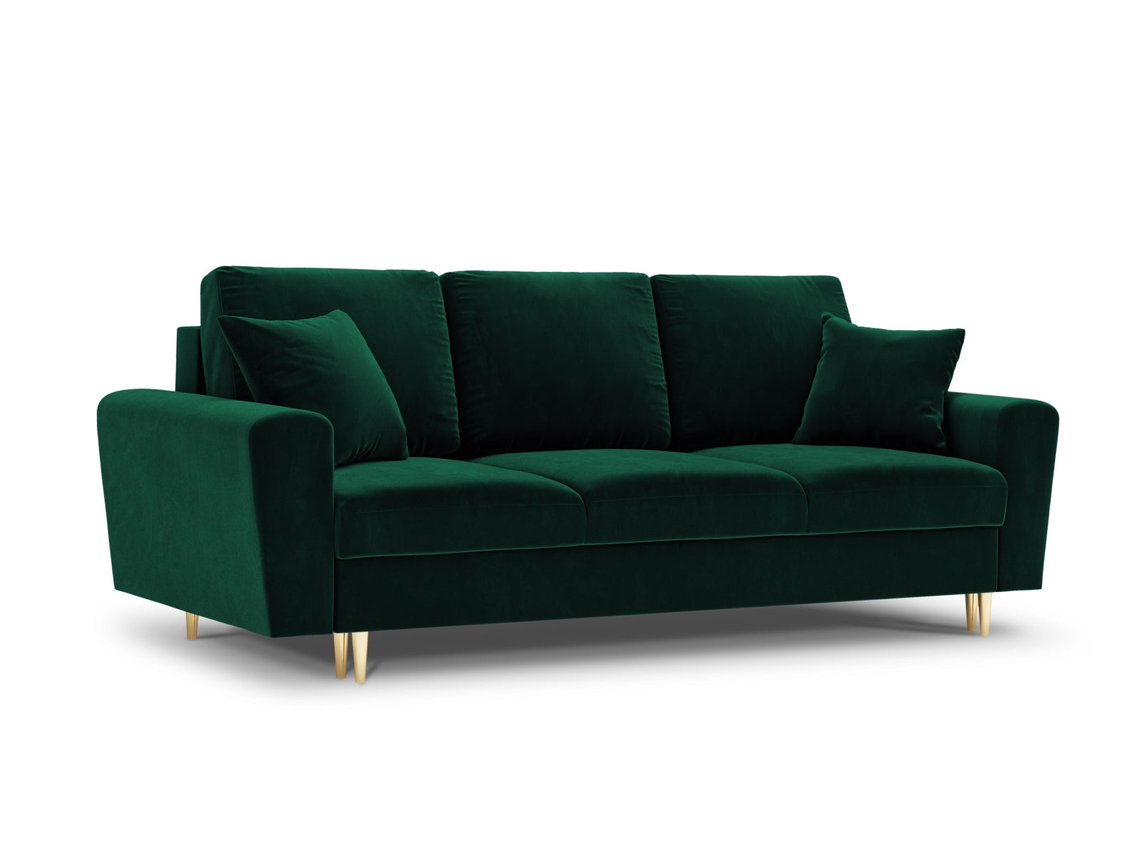 Kyoto Velour Sofa mit Schlaffunktion und Stauraumbox 3 Sitzer 100cm in Bottle Green präsentiert im Onlineshop von KAQTU Design AG. Bett ist von Cosmopolitan Design