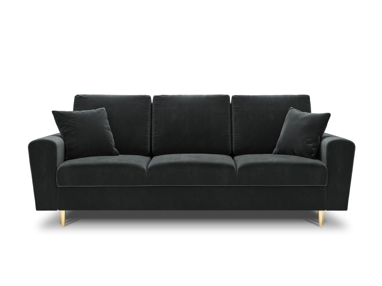 Elegantes Kyoto Sofa in Dunkelgrau mit Schlaffunktion und Stauraum, ideal für moderne Wohnräume. 3-Sitzer, 100 cm, von Cosmopolitan Design.