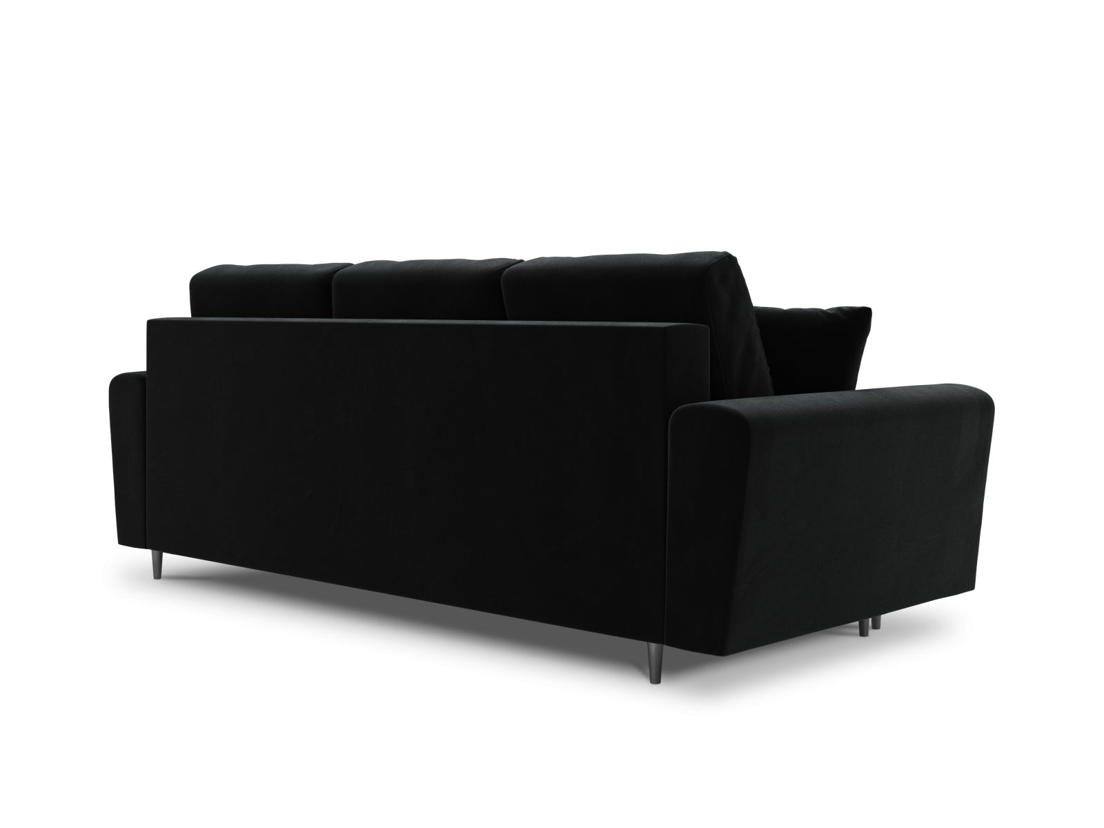 Stylisches Kyoto Sofa in elegantem Schwarz, 3-Sitzer mit cleverer Schlaffunktion und integriertem Stauraum für optimale Raumnutzung.
